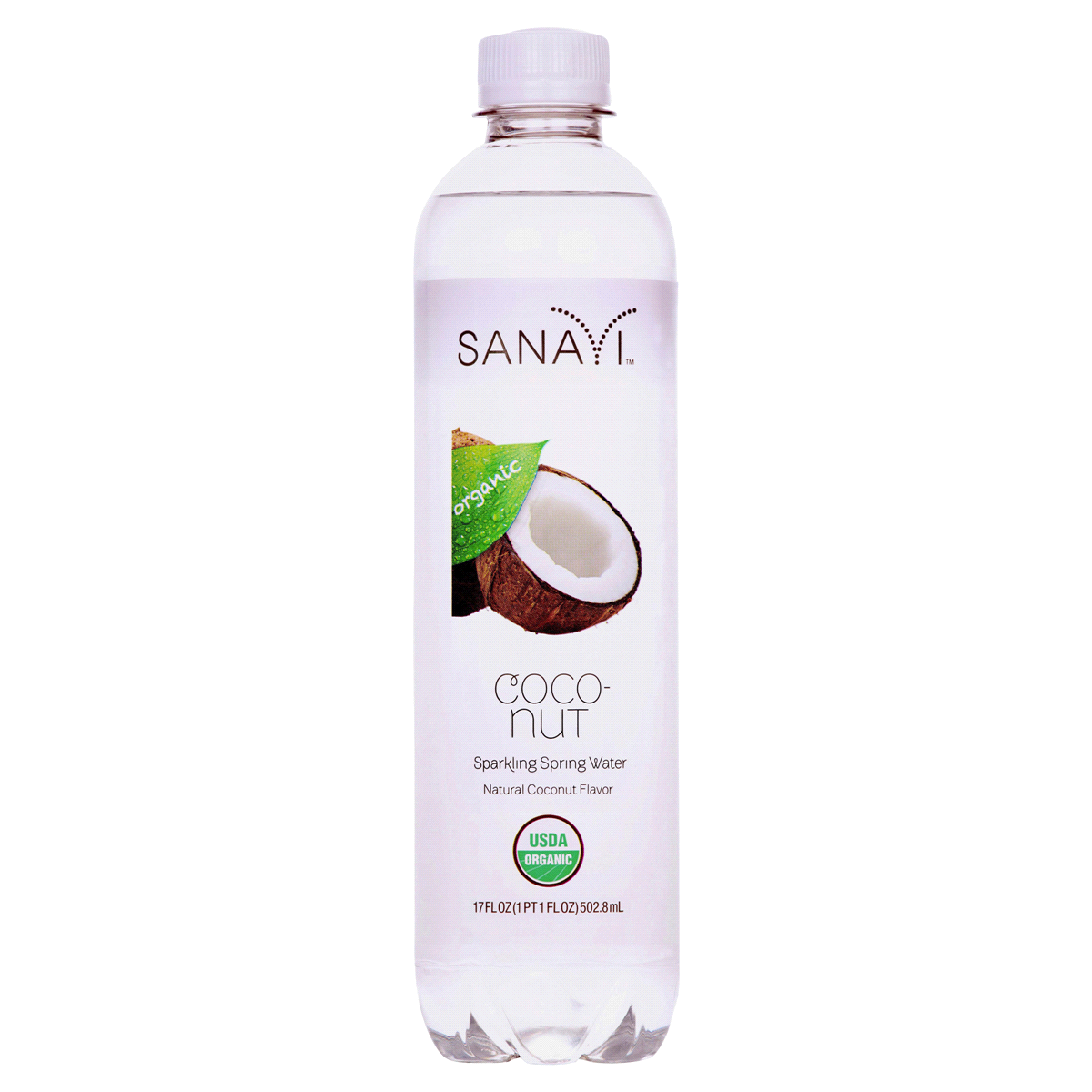 slide 1 of 1, Sanavi Organic Coconut Sparkling Spring Water - 17 oz, 17 oz