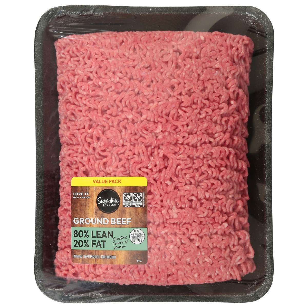 slide 4 of 4, Signature Select 80%/20% Ground Beef Value Pack 1 ea, per lb