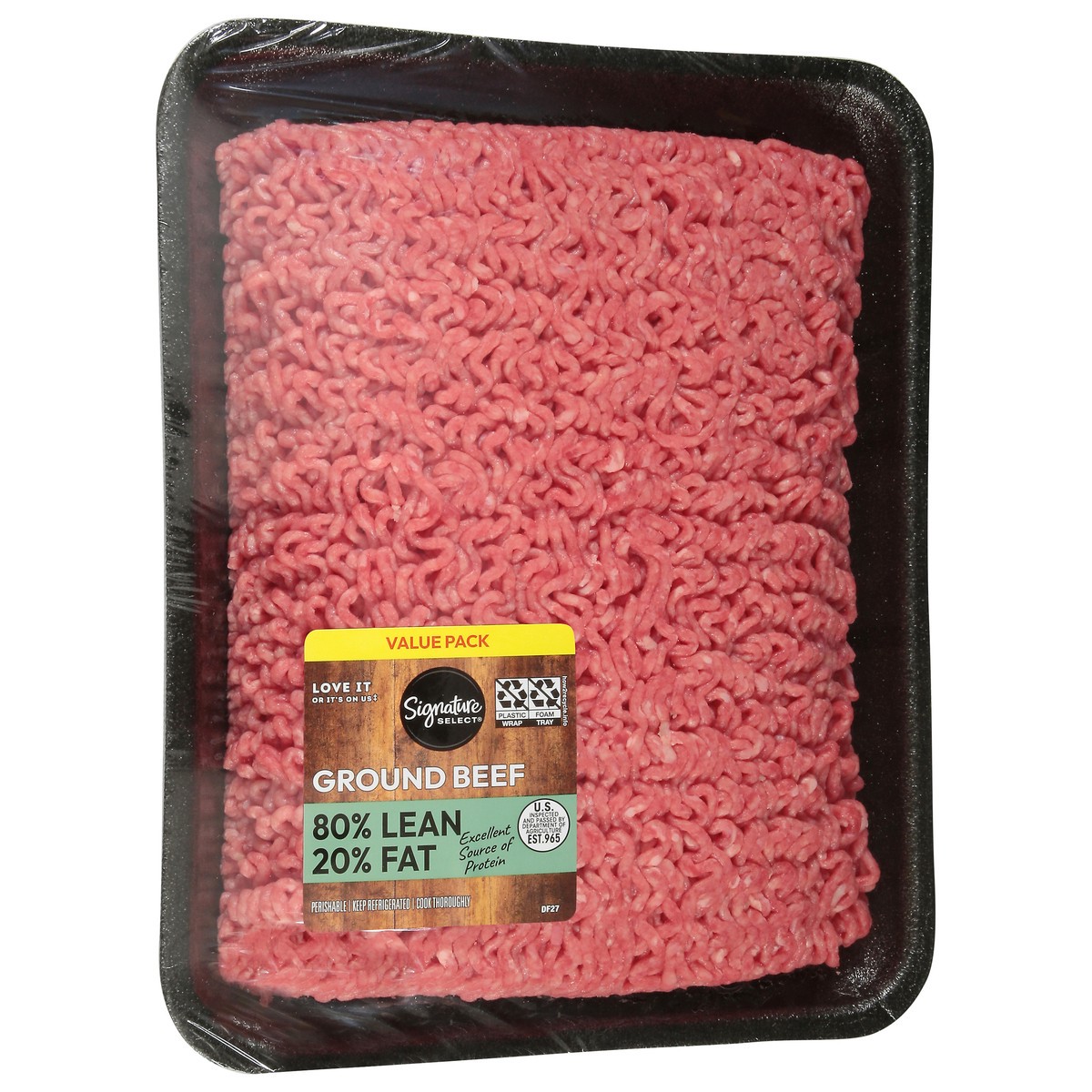 slide 2 of 4, Signature Select 80%/20% Ground Beef Value Pack 1 ea, per lb