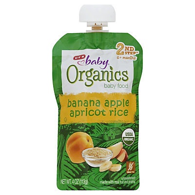 slide 1 of 1, H-E-B Baby Organics Banana Apple Apricot Rice, 4 oz
