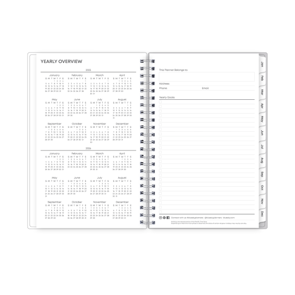 slide 2 of 7, 25 Blue Sky Weekly/Monthly Calendar, Stitched Stripe, January 25-December 25, 1 ct