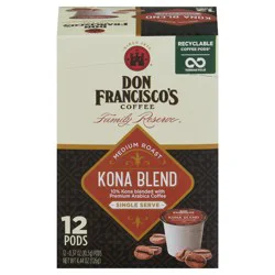 Don Francisco's Family Reserve Single Serve Pods Medium Roast Kona Blend Coffee - 12 ct, 0.37 oz Each