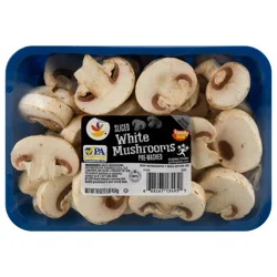 Giant White Mushrooms Sliced