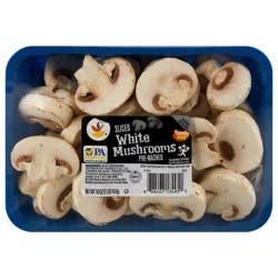 Giant White Mushrooms Sliced