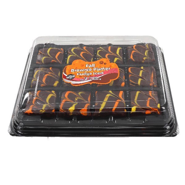 slide 1 of 1, Mjay Iced Fudge Fall Brownie Platter, 16 oz