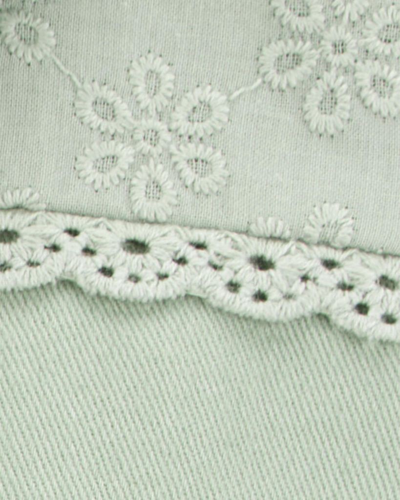 slide 3 of 3, Oshkosh Baby Zip-Up Eyelet Woven Jacket Green 18M, 1 ct