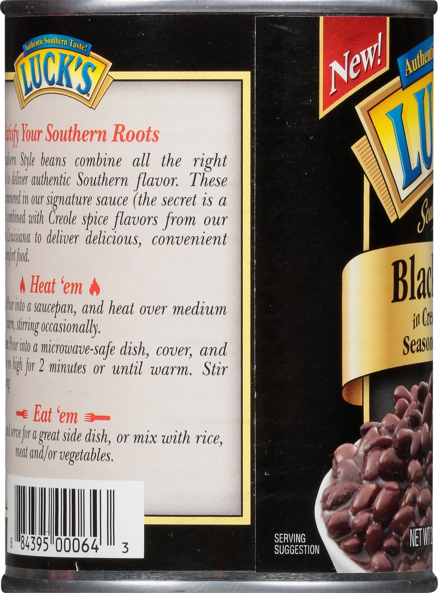 slide 4 of 12, Luck's Seasoned with Pork Southern Style Black Beans in Creole Sauce 20 oz, 20 oz