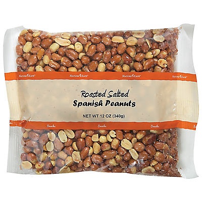 slide 1 of 1, Nature's Eats Roasted Salted Spanish Peanuts, 12 oz