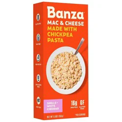 Banza Made With Chickpea Pasta Shells + White Cheddar Mac & Cheese 5.5 oz
