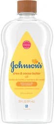 Johnson's Baby Oil, Mineral Oil Enriched With Shea & Cocoa Butter for Baby Massage & to Prevent Moisture Loss & Help Relieve Dry Skin, Allergy Tested, for Babies, Kids & Adults, 20 fl. oz