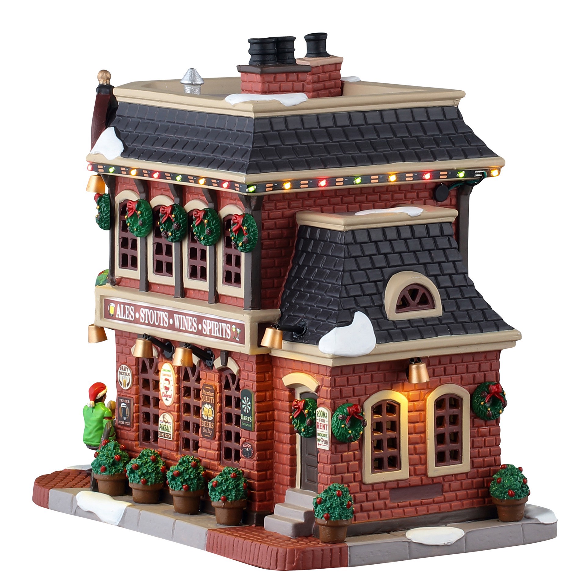 slide 2 of 3, Lemax Caddington Village Dani's Pub, 7.09 in x 7.48 in x 4.72 in