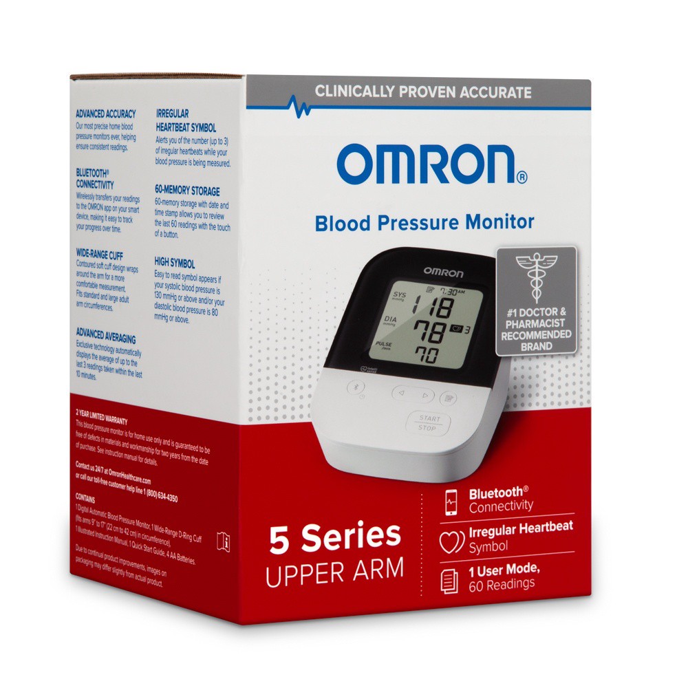 slide 3 of 4, Omron Healthcare Inc. Blood Pressure Monitor Upper Arm 5 Series, 1 ct