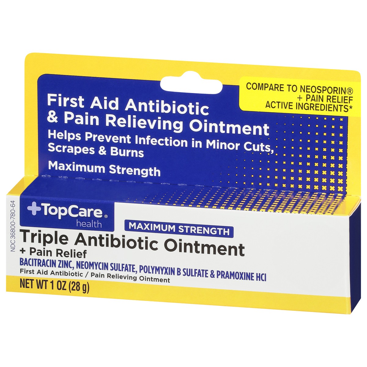 slide 3 of 9, TopCare Health Maximum Strength Triple Antibiotic Ointment + Pain Relief 1 oz, 1 oz