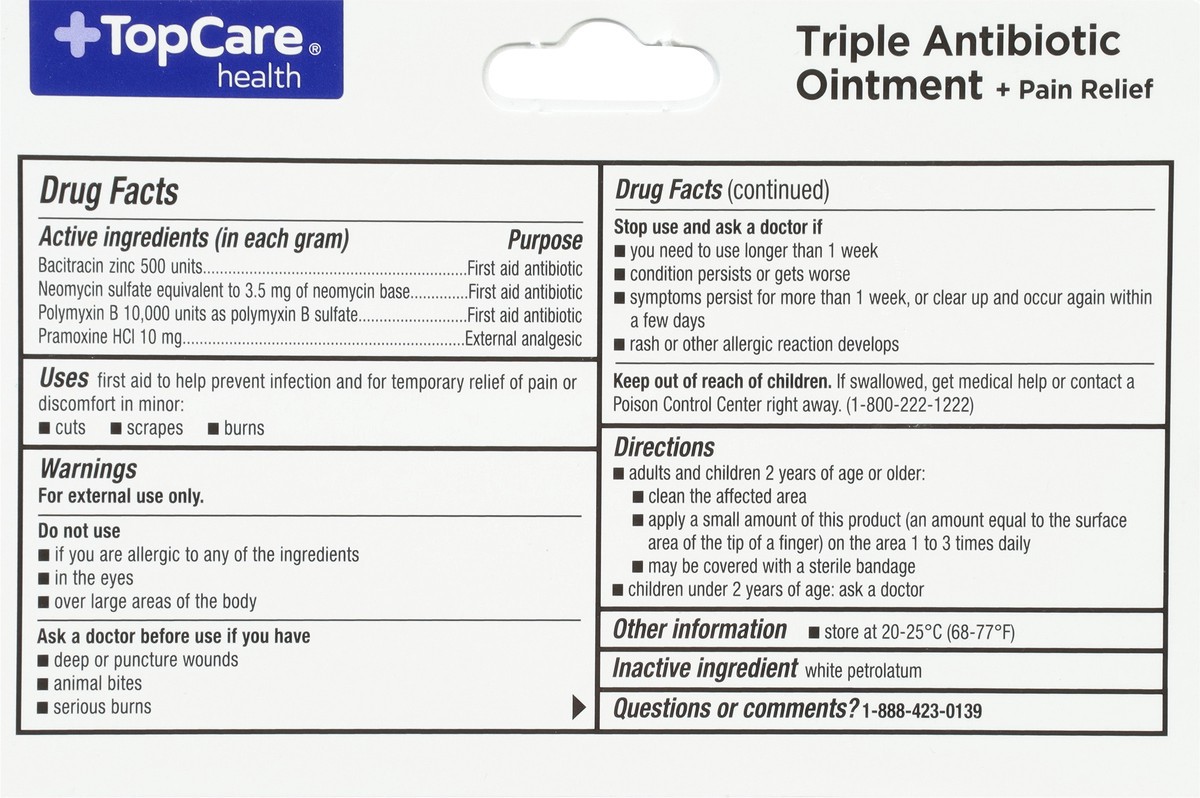 slide 5 of 9, TopCare Health Maximum Strength Triple Antibiotic Ointment + Pain Relief 1 oz, 1 oz