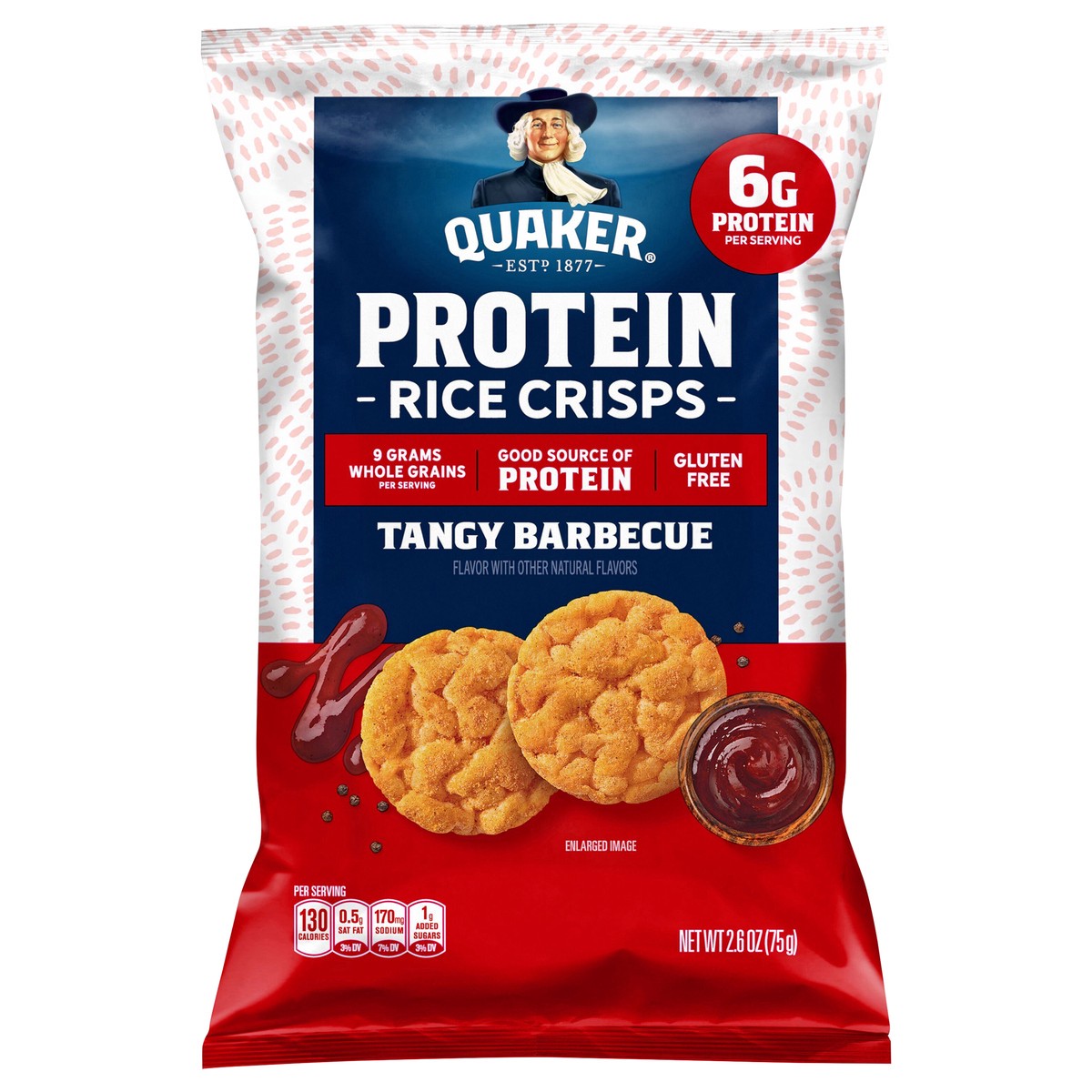 slide 1 of 10, Quaker Tangy BBQ Flavor Protein Rice Crisps, 2.6 oz, 2.6 oz