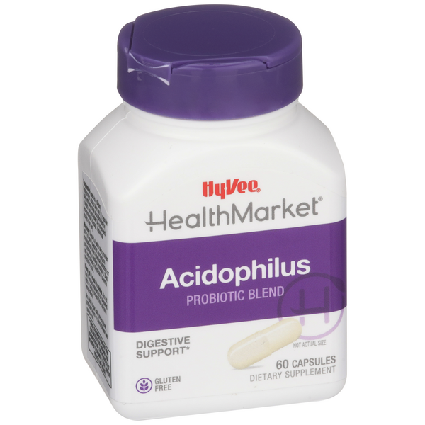 slide 1 of 1, Hy-Vee HealthMarket Acidophilus Capsules, 60 ct