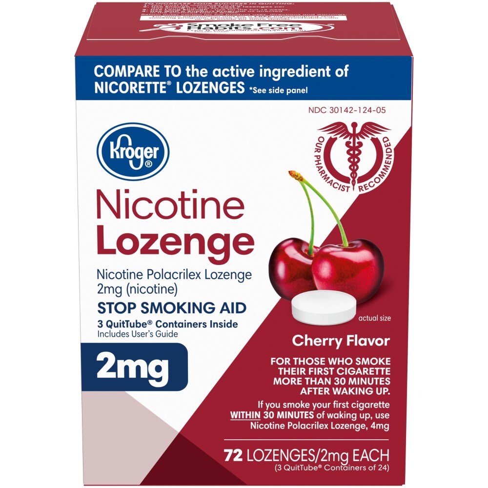 slide 1 of 1, Kroger Nicotine 2Mg Cherry Lozenges, 72 ct