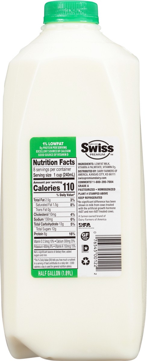 slide 2 of 14, Swiss 1% Lowfat Milk 0.5 gl, 1/2 gal