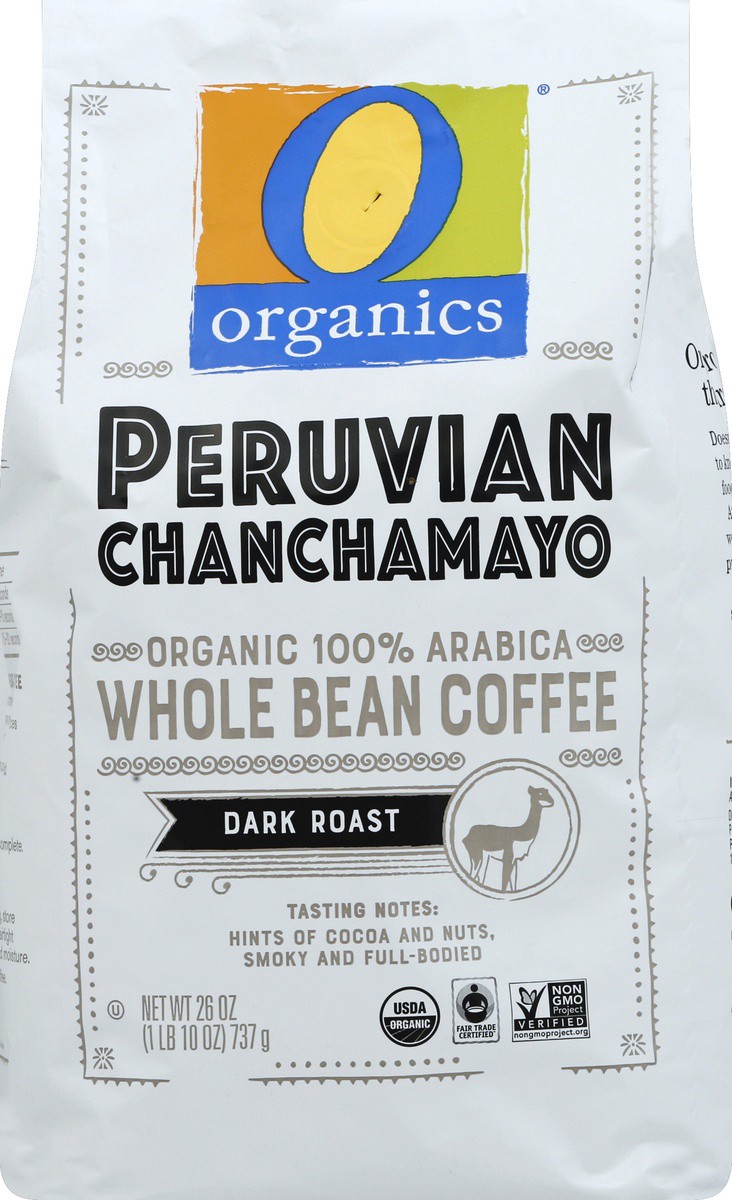 slide 2 of 7, O Organics Coffee Whole Beans Dark Roast Peruvian Chanchamayo - 26 Oz, 26 oz
