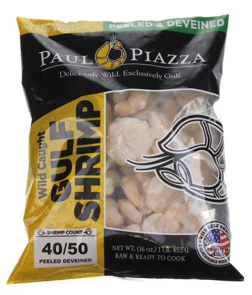 slide 1 of 1, Paul Piazza Wild Caught Gulf Shrimp, 40-50 ct; 1 lb