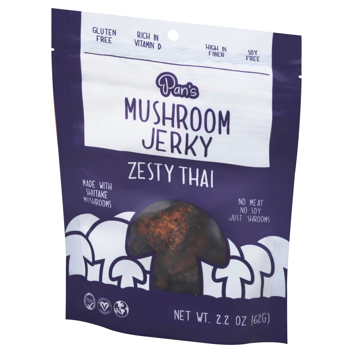 slide 8 of 14, Pan's Zesty Thai Mushroom Jerky 2.2 oz, 2.2 oz