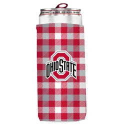 Osu State Plaid Slim Can Coozie
