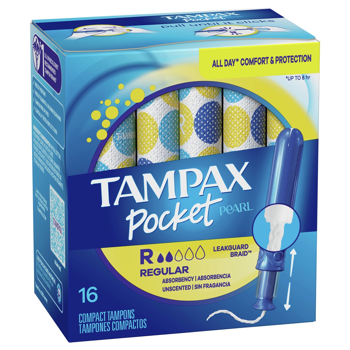 slide 2 of 4, Tampax Pocket Pearl Compact Regular Absorbency Unscented Tampons 16 ea, 1 ct