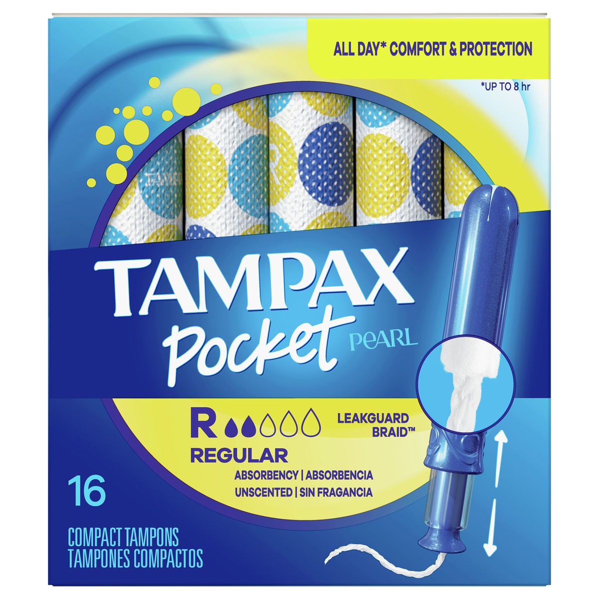 slide 1 of 1, Tampax Pocket Pearl Compact Regular Absorbency Unscented Tampons 16 ea, 16 ct