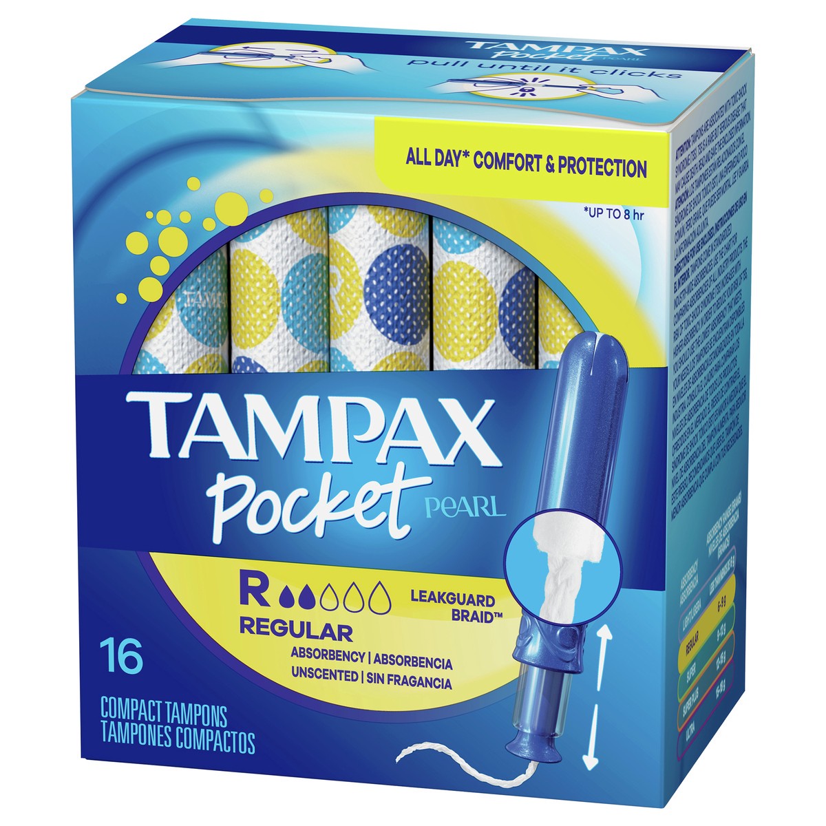 slide 3 of 4, Tampax Pocket Pearl Compact Regular Absorbency Unscented Tampons 16 ea, 1 ct