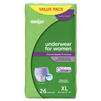 slide 11 of 17, Meijer Underwear for Women, Maximum Absorbency, Light Lavender XL, 26 ct