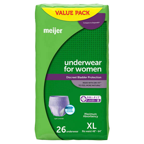 slide 1 of 1, Meijer Underwear for Women, Maximum Absorbency - Extra Large, 26 ct
