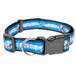 Pets First Detroit Lions Satin Dog Collar Large