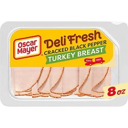 Oscar Mayer Deli Fresh Cracked Black Pepper Turkey Breast Sliced Lunch Meat Tray - 8 Oz