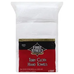 First Street White Hand Towels