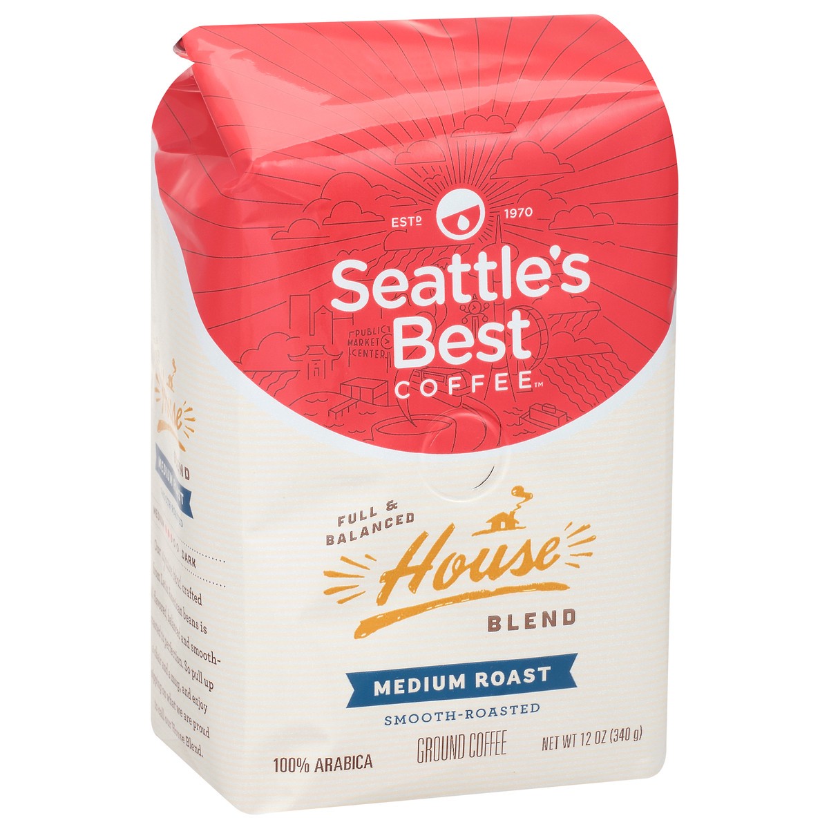 slide 12 of 12, Seattle's Best Coffee Medium Roast Ground 100% Arabica House Blend Coffee 12 oz, 12 oz