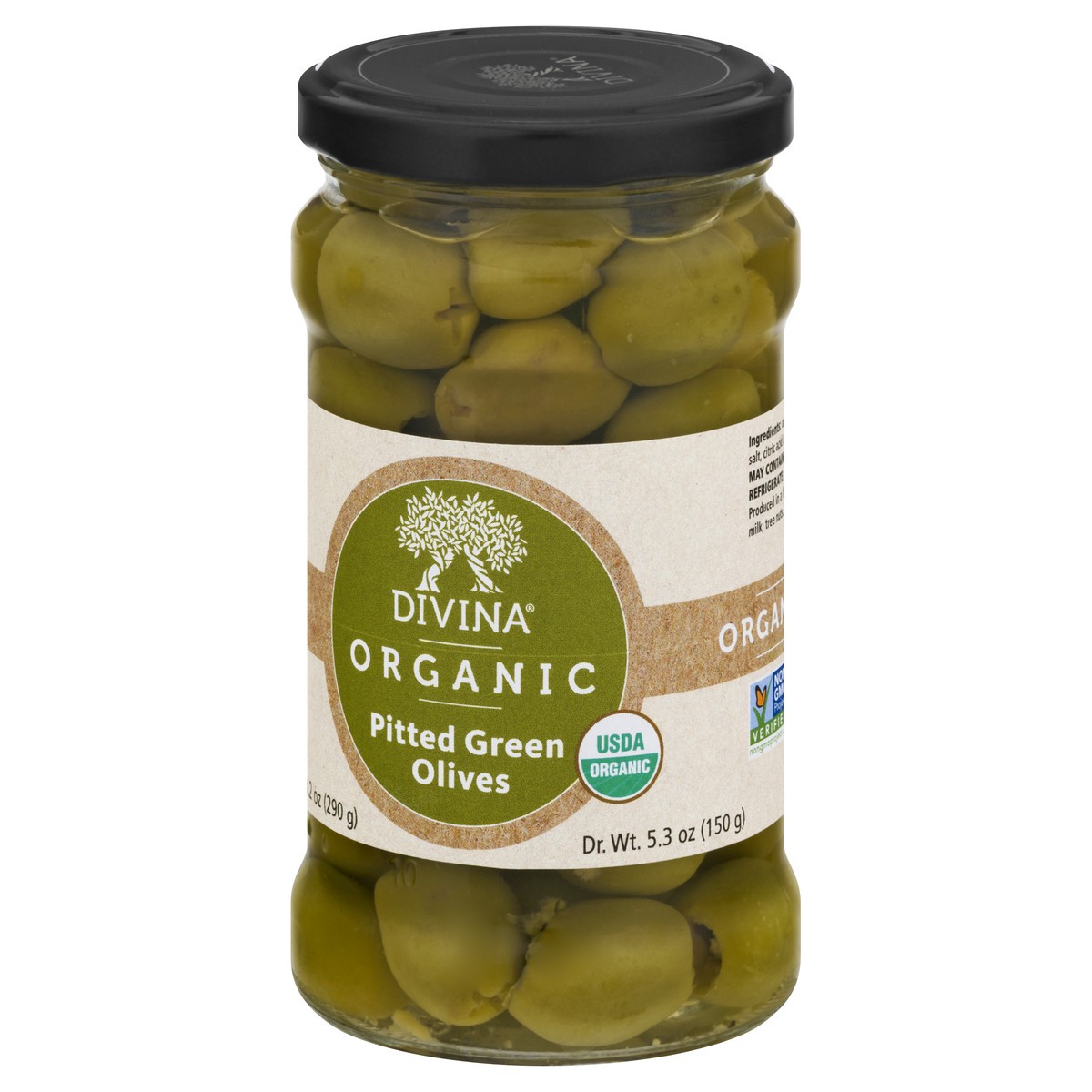 slide 2 of 9, Divina Organic Pitted Green Olives 10.2 oz, 10.2 oz