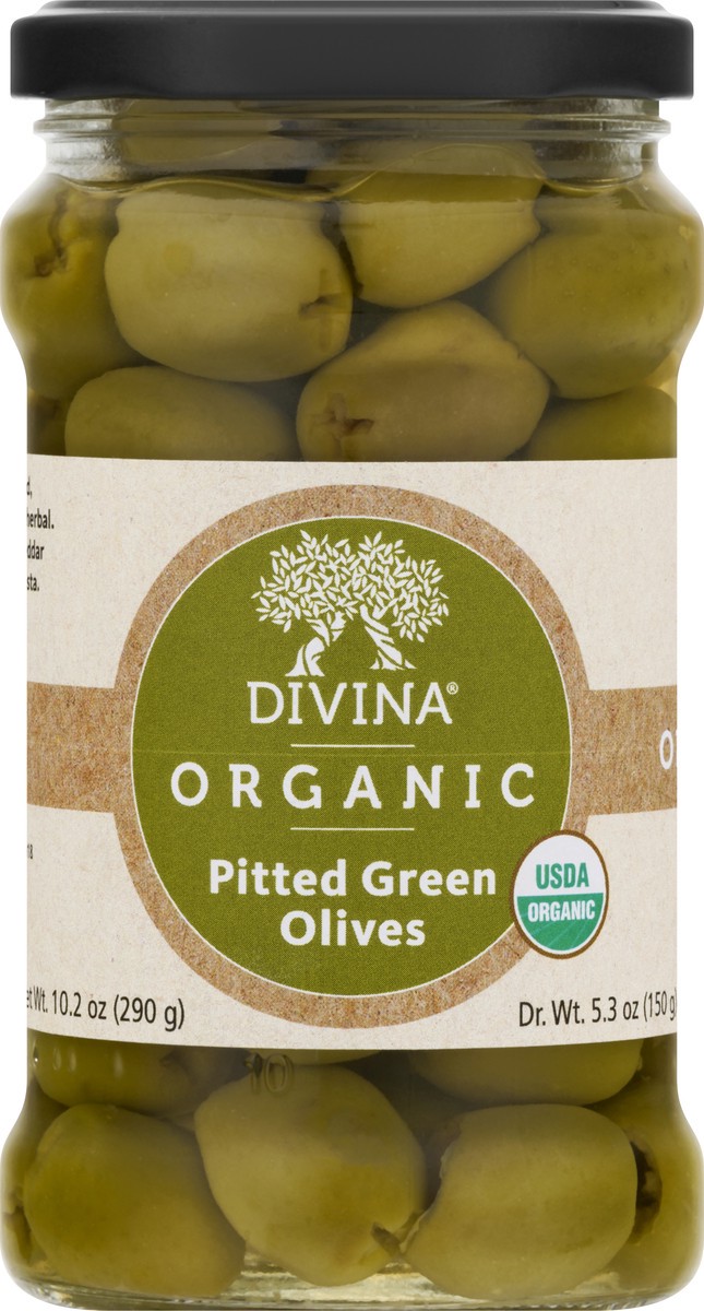 slide 9 of 9, Divina Organic Pitted Green Olives 10.2 oz, 10.2 oz