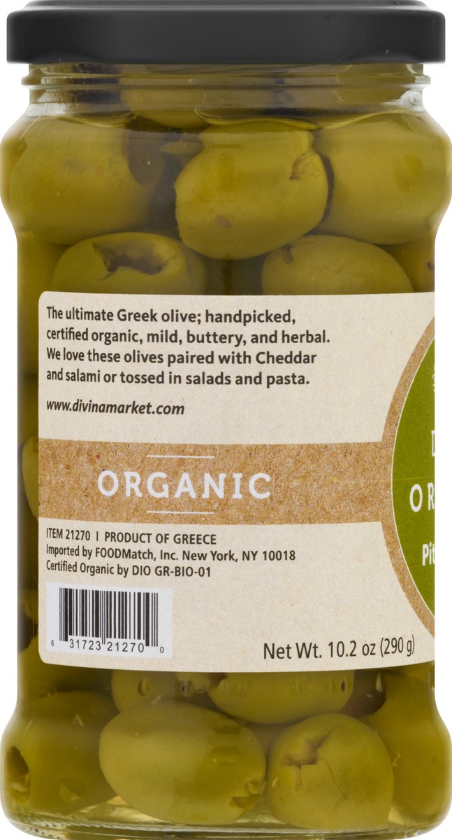 slide 4 of 9, Divina Organic Pitted Green Olives 10.2 oz, 10.2 oz