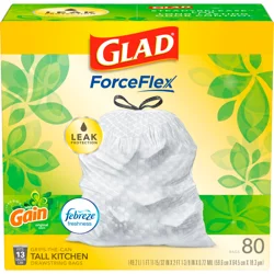 Glad Force Flex Drawstring Gain Original Odor Shield 13 Gallon 80ct FM01