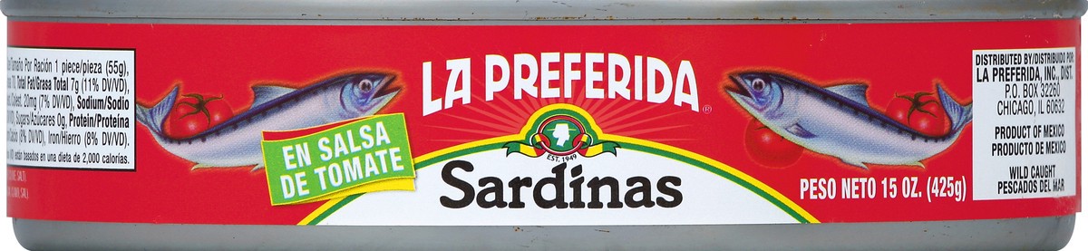 slide 3 of 3, La Preferida In Tomato Sauce Sardines, 15 oz