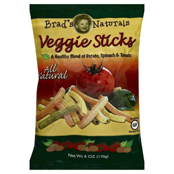 slide 1 of 5, Brad's Organic Natural Veggie Straws Gluten Free, 6 oz