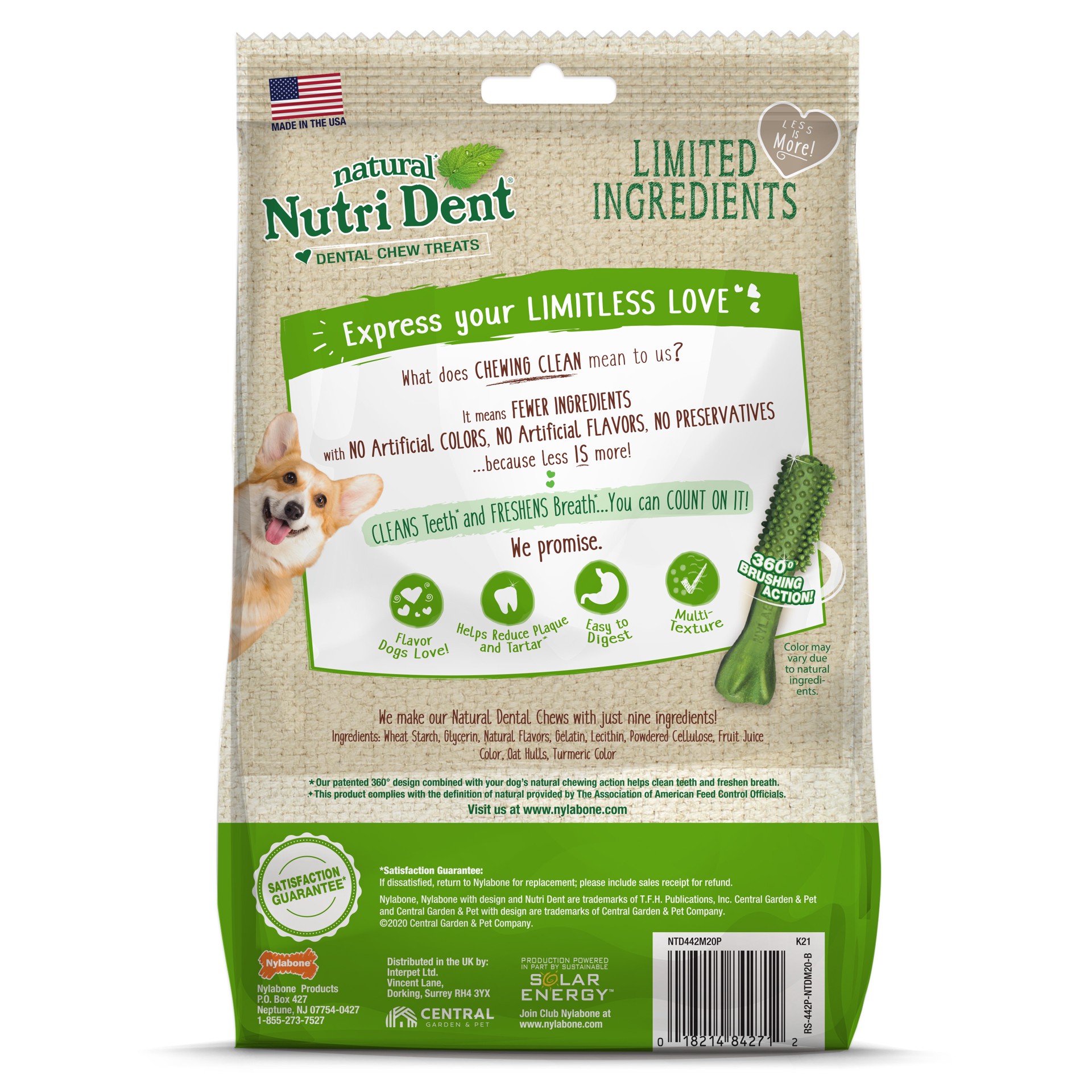 slide 2 of 10, Nylabone Nutri Dent Fresh Breath Flavored Dental Chews Medium - 15 lbs. to 30 lbs.(20 Count), 19 oz