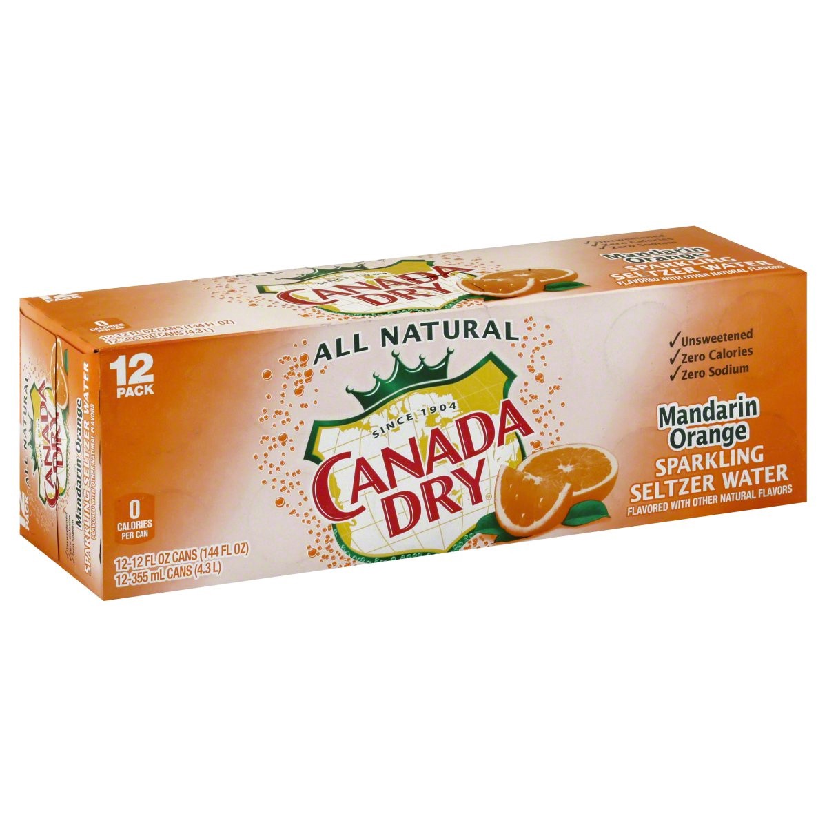 slide 1 of 5, Canada Dry Mandarin Orange Sparkling Seltzer Water, 12 fl oz cans, 12 pack, 12 ct