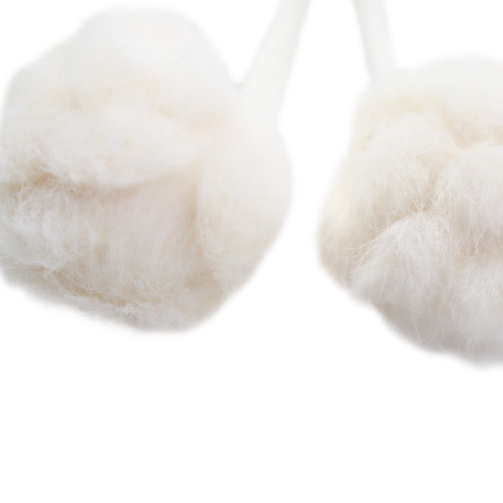 slide 2 of 3, 18" White Faux Fur Stocking With Pom Poms By Ashland, 18 in