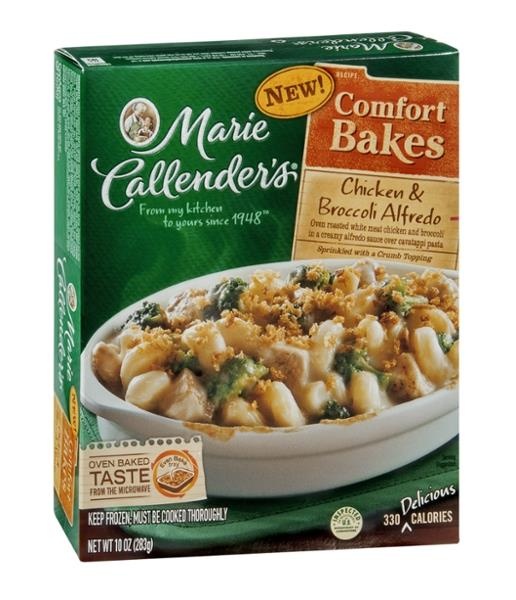 slide 1 of 1, Marie Callender's Comfort Bakes Chicken & Broccoli Alfredo , 10 oz