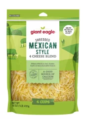 Giant Eagle Shredded Mexican 4 Cheese Blend