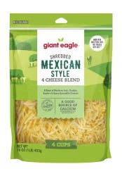 Giant Eagle Shredded Mexican 4 Cheese Blend
