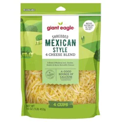 Giant Eagle Shredded Mexican 4 Cheese Blend