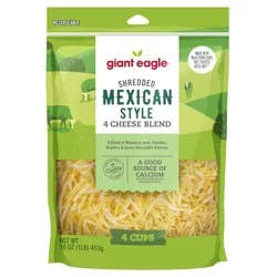 Giant Eagle Shredded Mexican 4 Cheese Blend