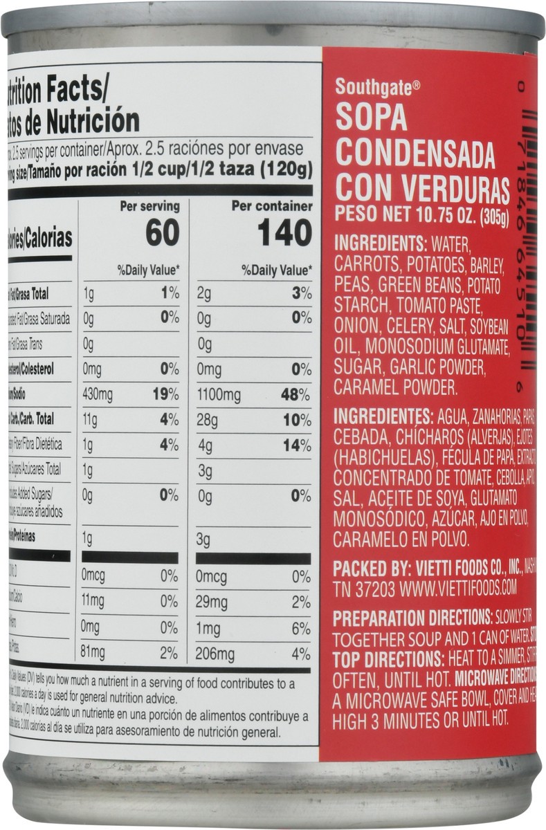 slide 7 of 9, Southgate Condensed Vegetable Soup 10.75 oz, 10.75 oz